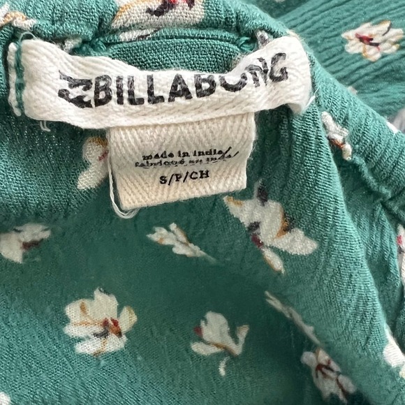 Billabong Floral Off Shoulder top Long Sleeve Blouse  Drawstring Size S - Picture 4 of 4